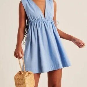Abercrombie & Fitch Babydoll Poplin Mini Dress